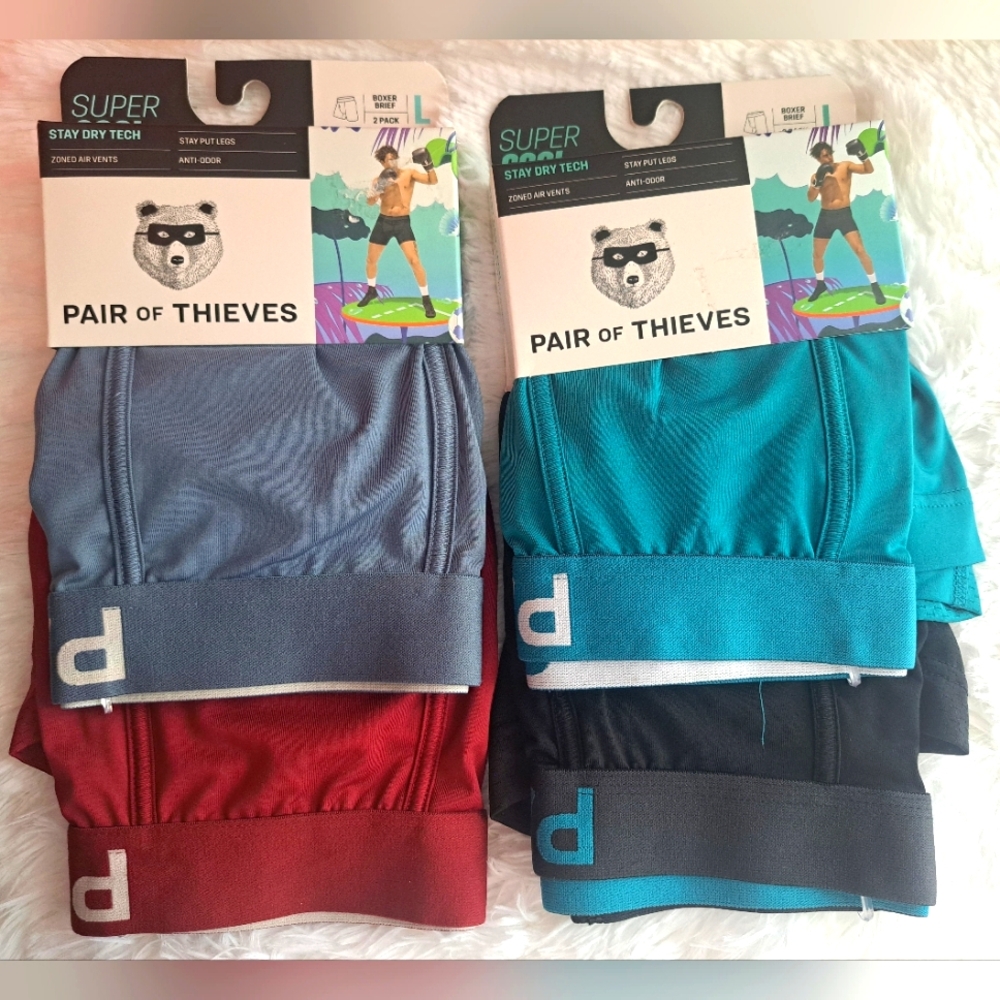 Pair of Thieves Men's boxer briefs 2 pack Supercool Bundle New 4 pcs